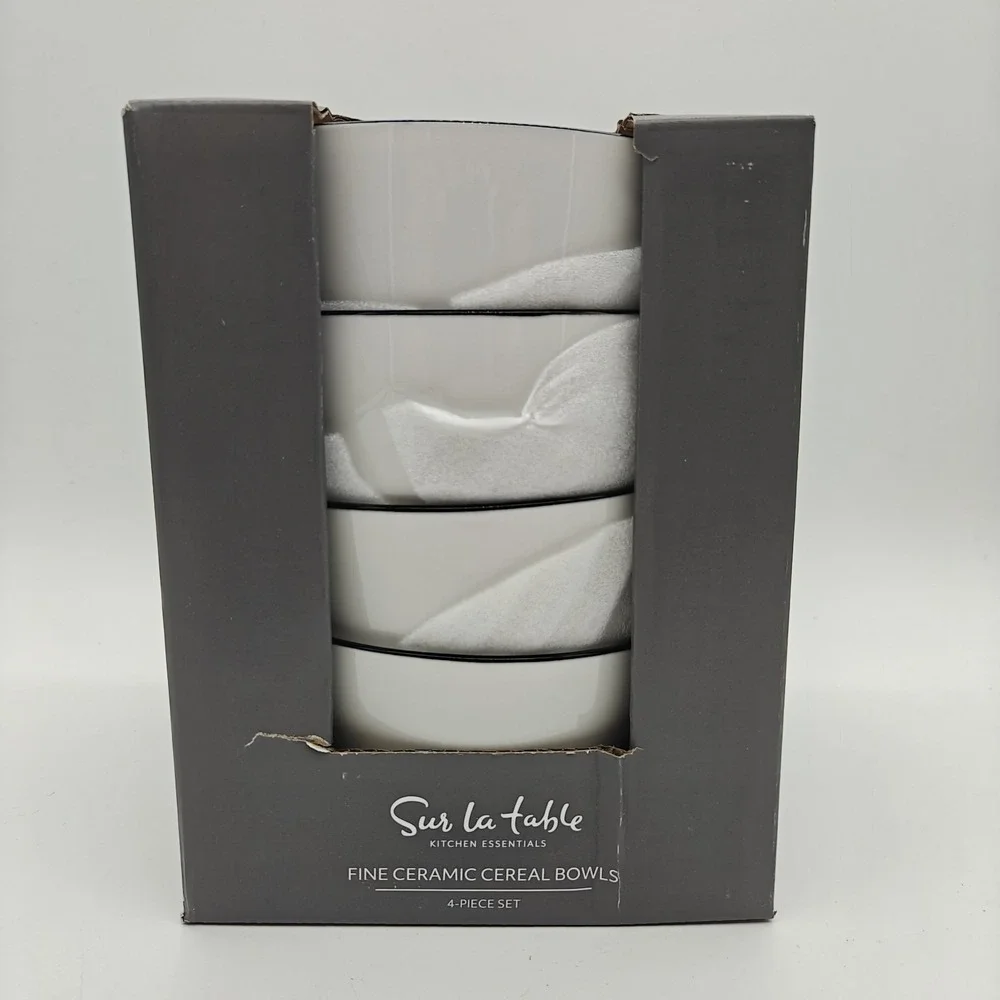Sur La Table Fine Ceramic Cereal Bowls 4-Pack 5.75